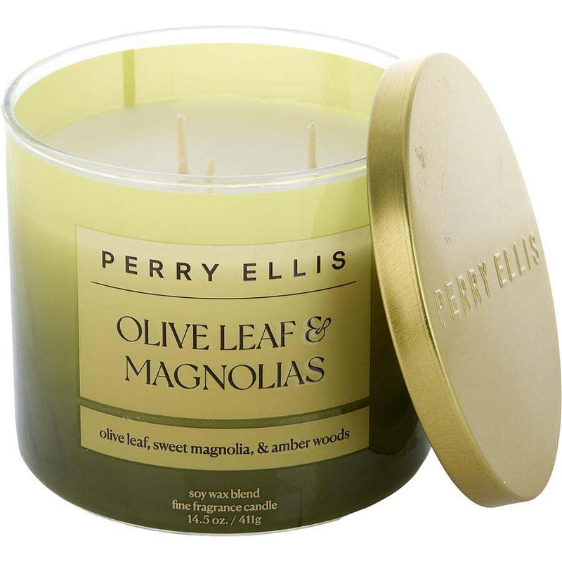 PERRY ELLIS OLIVE LEAF & MAGNOLIAS by Perry Ellis (UNISEX) - SCENTED CANDLE 14.5 OZ